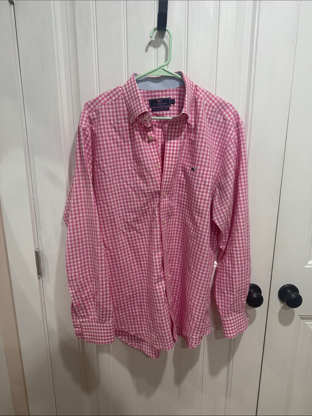 Vineyard Vines Pink Gingham Long-Sleeve Button-Down Shirt